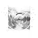 the four elements of nature in one frame tattoo design idea