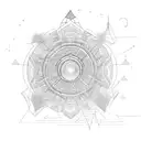 air fire earth and water inside a tent tattoo design idea