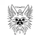 black persian cat with yellow eyes and bat wings tattoo design idea