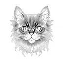 black persian cat with yellow eyes and bat wings tattoo design idea