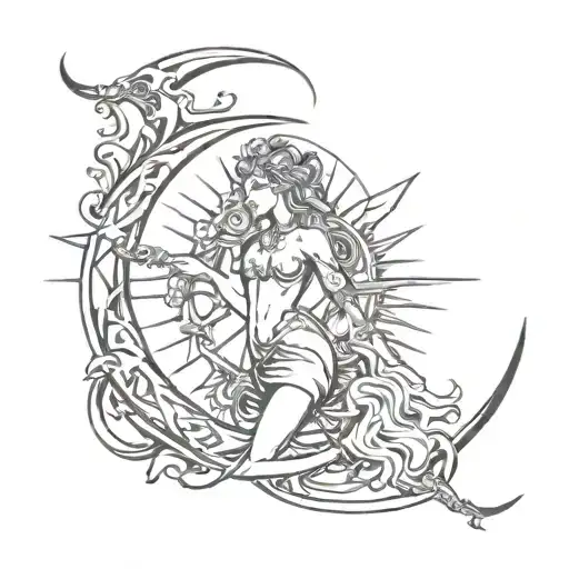Aquarius sun Sagittarius moon Virgo rising symbol incorporated tattoo design idea