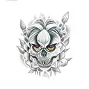 lobo con orquidea tattoo design idea