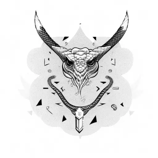 Student with a snake tattoo wrapped around a knife tattoo design idea