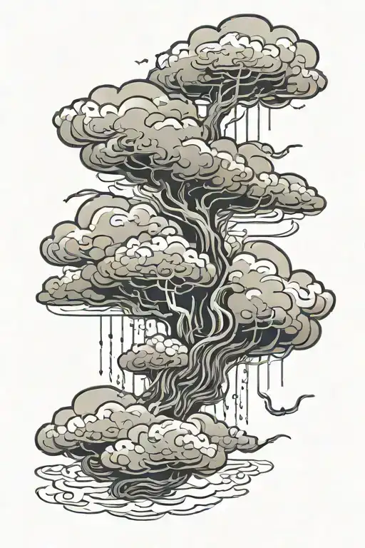 dark storm clouds tattoo design idea