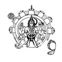 Hanuman controlling all 9 planets  tattoo design idea