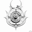 poseidon with sand clock tattoo design idea