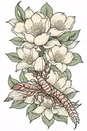 magnolia flower  crawfish tattoo design idea