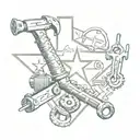 A tattoo showcasing a mechanic's tools intertwined with Texas and Alamo imagery to represent your occupation and favorite things tattoo design idea