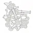 A tattoo showcasing a mechanic's tools intertwined with Texas and Alamo imagery to represent your occupation and favorite things tattoo design idea