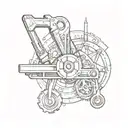 A tattoo showcasing a mechanic's tools intertwined with Texas and Alamo imagery to represent your occupation and favorite things tattoo design idea