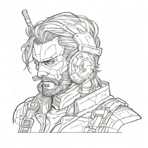Snake from Metal Gear Solid as a fallout bobble head tattoo design idea