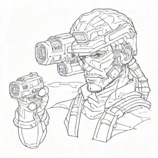 Snake from Metal Gear Solid as a Fallout bobble head tattoo design idea