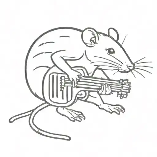 Rat, playing the accordion tattoo design idea