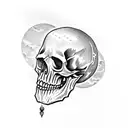 skull and moon tattoo design idea