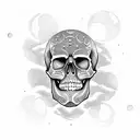 skull and moon tattoo design idea