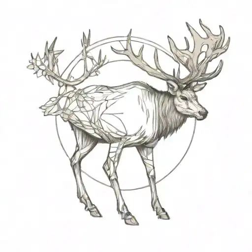 elk tattoo design idea
