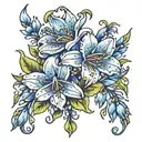 bluebell and lilly flowers tattoo design idea
