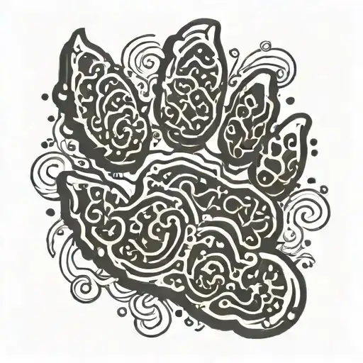 cat paw print with "OREO" spelled on fingers tattoo design idea