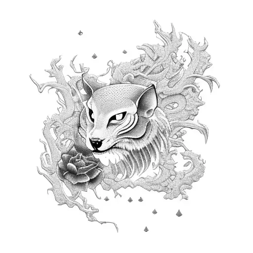 nature, ornamental, dark, Japanese  tattoo design idea