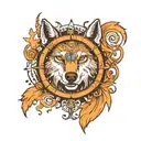 wolf , India , Viking compass, tattoo design idea