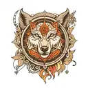wolf , India , Viking compass, tattoo design idea