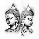 buddha is creating the mutiverse with his pen tattoo design idea