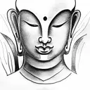 buddha is creating the mutiverse with his pen tattoo design idea