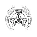 trident mixed with the letter k tattoo design idea