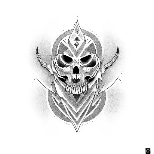 neck tattoo, motive on each side representing good and evil, with extreme line work in the middle  tattoo design idea