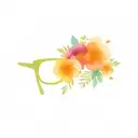 minimalistic abstract eyeglass with colourful flowers tattoo design idea