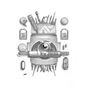 Needle,Pills,Liver,Crying,dont do it tattoo design idea