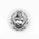 newborn in a peashell tattoo design idea