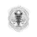 newborn in a peashell tattoo design idea