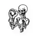 skeleton with boxing gloves tattoo design idea