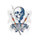 skeleton with boxing gloves tattoo design idea
