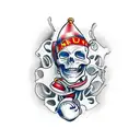 skeleton with boxing gloves tattoo design idea