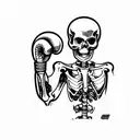 skeleton with boxing gloves tattoo design idea
