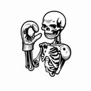 skeleton with boxing gloves tattoo design idea