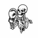 skeleton with boxing gloves tattoo design idea