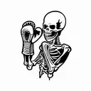 skeleton with boxing gloves tattoo design idea