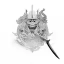 ronin, meditation, sword tattoo design idea