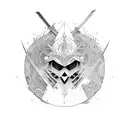 ronin, meditation, sword tattoo design idea