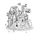 sandcastle being washed away tattoo design idea