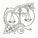 libra symbol surrounded tattoo design idea