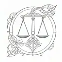 libra symbol surrounded tattoo design idea