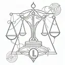 libra symbol surrounded tattoo design idea