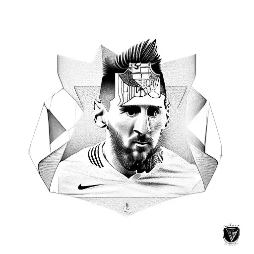 Messi levantando la copa del mundo tattoo design idea