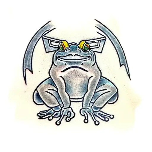 Samurai Frog tattoo design idea