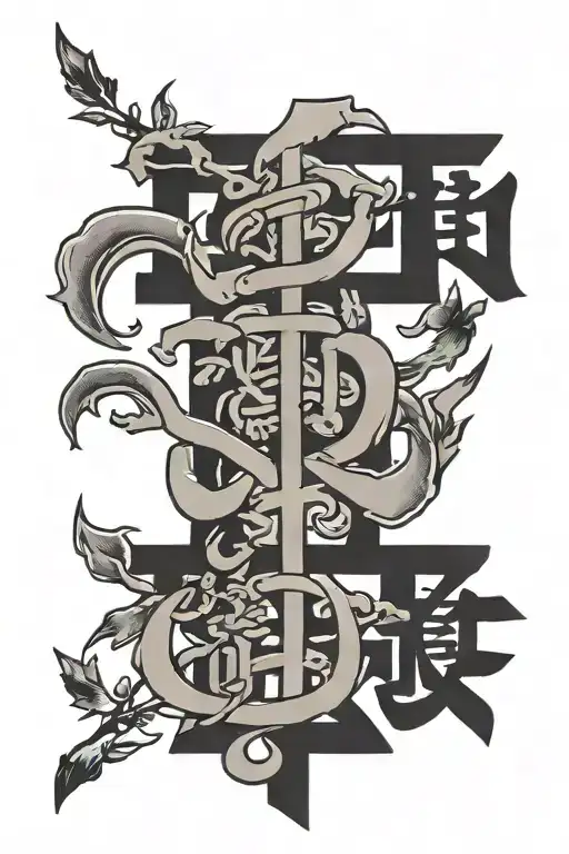 kanji symbols representing eternal love tattoo design idea