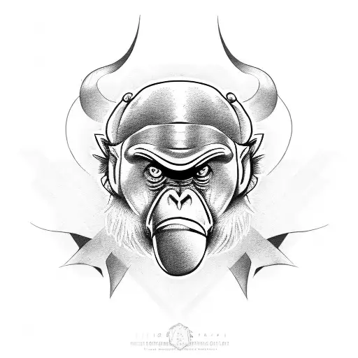 Inquisitive Monkey tattoo design idea